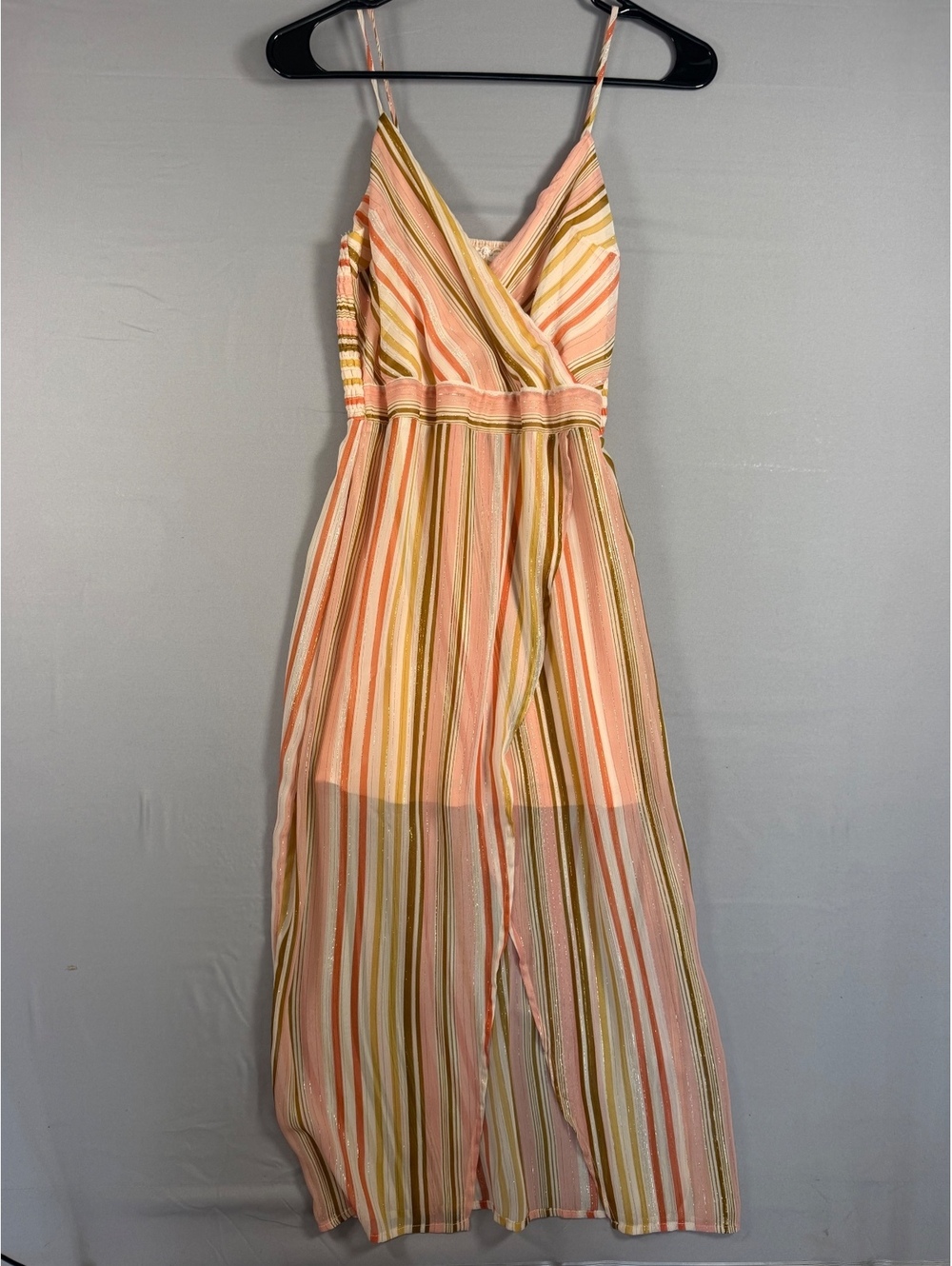 Sadie & Sage Pink Stripped Midi Dress Size XS